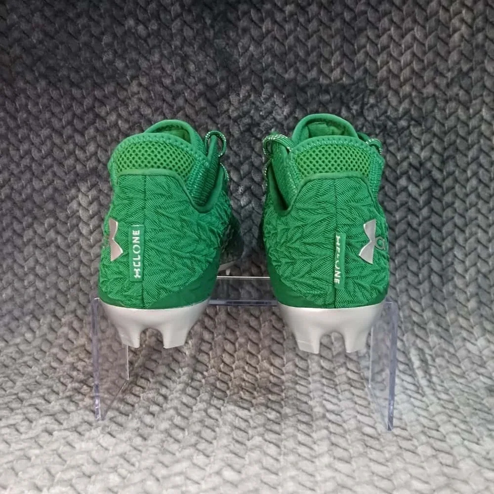 Under‎ Armour UA Spotlight 4 MC Men Football Cleats Silver Green Size 12
